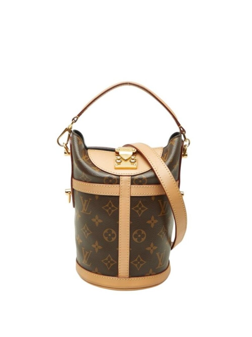 Louis Vuitton Monogram Duffle 2-Way Shoulder Bag Brown Leather